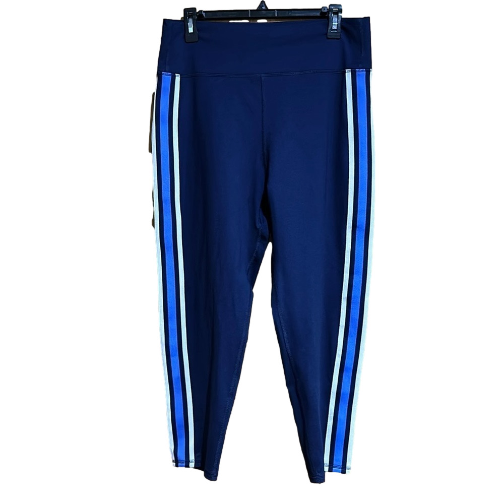 Lauren Ralph Lauren Navy Racing Strip Legging Workout Pants Size XL - NWT